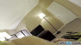 The blonde dilutes herself for money in a steamy encounter on the bed