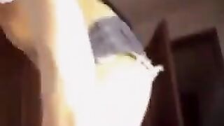 A girl with natural big tits has sex without a bra