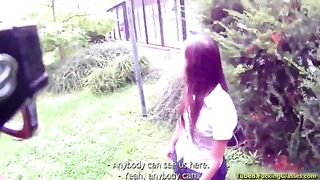 A stranger makes a blowjob to the guy in the bushes, just like a stalker
