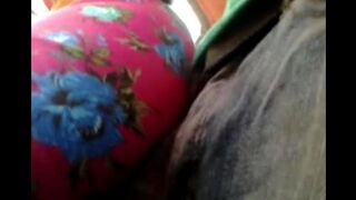 A man rubs his dick through a riser on women in the bus