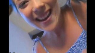 The tiny babysitter with natural tits was fucked by a midget