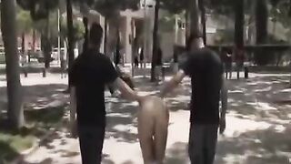 Group sex in public with a camera capturing every moment