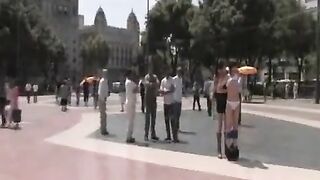 Group sex in public with a camera capturing every moment