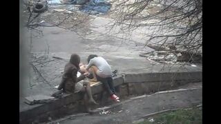 The guy fucked a girl on the street and took pictures of their sex