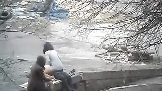 The guy fucked a girl on the street and took pictures of their sex