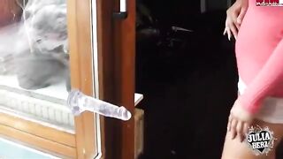 Girl with big boobs fucks a dump truck toy