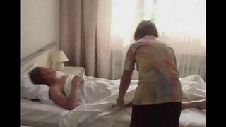 The girl did not let her father sleep and had sex with him