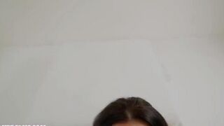 The guy poured his sperm on the face of beautiful tits