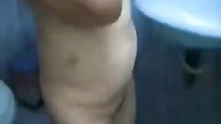 The son-in-law saw his naked mother-in-law while she was swimming. She’s very sexy