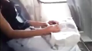 The man got out his cock and began to jerk it in front of a cute girl