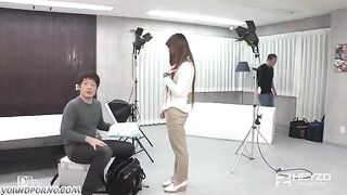 Asian girl loses her innocence at the casting, experiencing intense emotions
