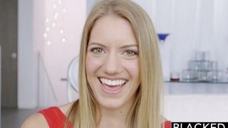 Blonde beauty takes a long black dick in her holes in this hot video