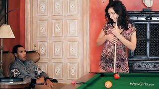The guy licks the girl’s sweet pussy with his tongue