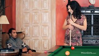 The guy licks the girl’s sweet pussy with his tongue