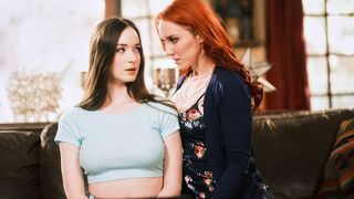 The stepmother is giving a lesson on how to have orgasms