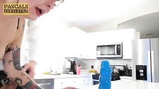 The girl just loves to jump on the bumps and moan