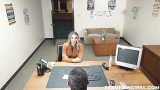 A girl keeps a secret for her boss in this steamy office scene