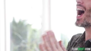 Redhead girl takes off her glasses and gets fucked hard