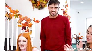 The Thanksgiving tie breaker FFM threesome sex