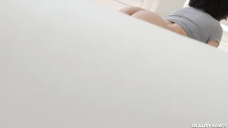 Spying on the bubble butt of a Latina yoga roomie in HD