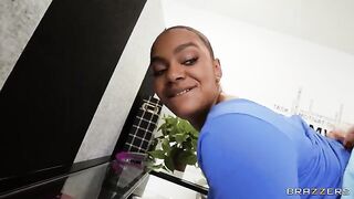 She shadows her colleague and gets fucked in the office by him