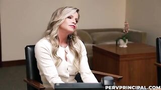 The boss fucked his secretary on the table in the office, she was naughty