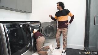 A girl was fucked by two guys who looked like her boyfriends