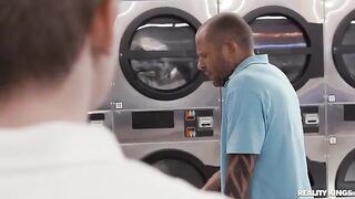 Not doing laundry, but the neighbor is getting a handjob