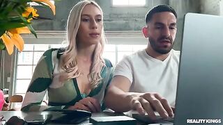 A man fucked on the couch a girl with beautiful breasts