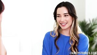 A girl with a million-dollar mouth gets fucked in her ass by a cheating teen