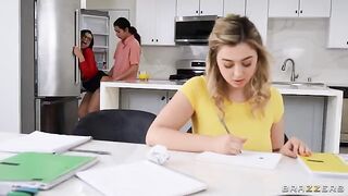 The tutor teaches nimble tips and big natural tits