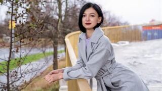 A little Russian brunette is quiet and unobtrusive