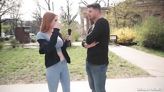 Two redheads have sex with each other and get cum in their boobs