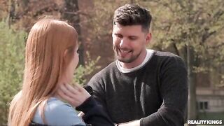 Two redheads have sex with each other and get cum in their boobs