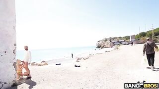 Bunch of crazy anal sex on the beach with girls