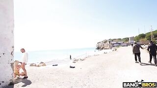 Bunch of crazy anal sex on the beach with girls