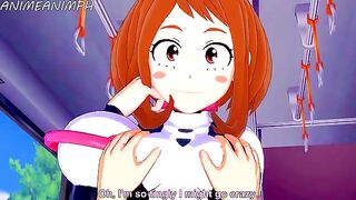 Deku fucks Ochaco in an uncensored 3D hentai scene from My Hero Academia