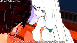 The Spider Demon engages in an intense encounter with Tanjiro Kamado