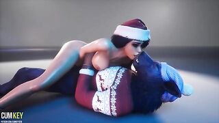 XXXMAS Werewolf fucks a beautiful woman with a gorgeous body