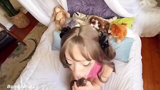 Begging for cock and facial with a squealing slut