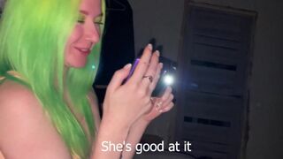 Girl sucks her friend's boyfriend’s dick for a bet on a dare