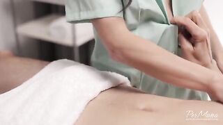 Massage with a happy end, where the masseuse gives a blowjob