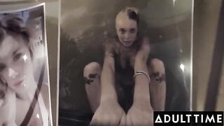 Gabbie Carter, with her stunning big tits, fucked by husband and his wife