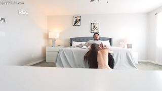 A girl is fucking with her stepfather, he fucks her gently