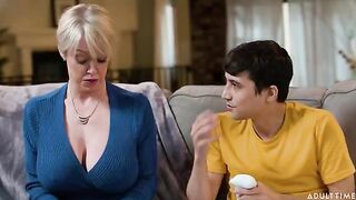 The guy did not expect such a move from his stepmom on the couch