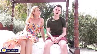 A blowjob in love with a beautiful blonde