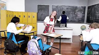 The girl passed the exam with flying colors in intimate skills