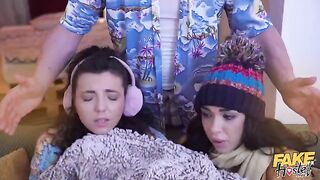 Their wet pussies were getting fucked in a threesome, and it was epic