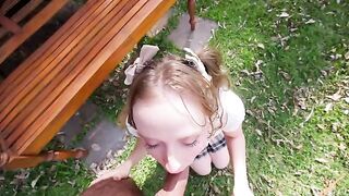 Girls on the edge of anal sex during their trip to nature