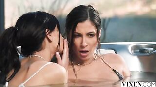 A day in paradise with a stunning brunette and her captivating charm